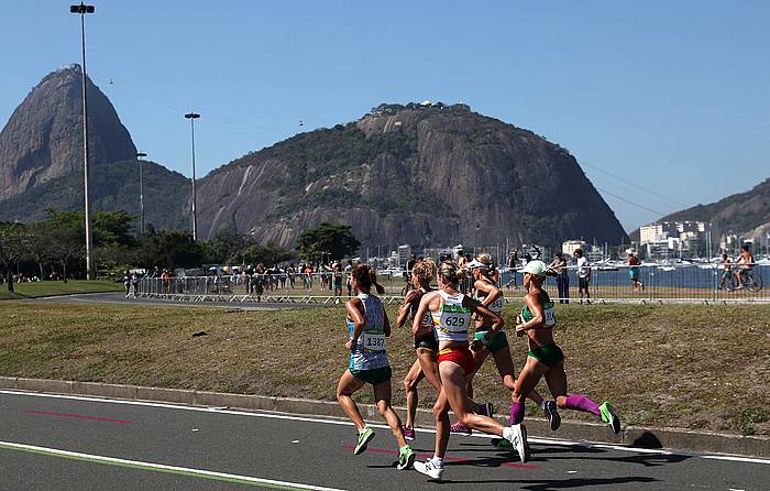 Estela Navaskues, maratoian lasterka. MARCELO SAYAO / EFE