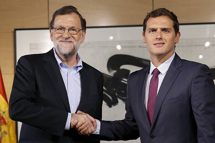 Rajoy eta River, gaur goizeko bileran. CHEMA MOYA, EFE