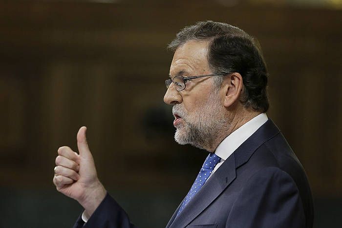 Mariano Rajoy, Espainiako Kongresuan eginiko hitzaldian. EMILIO NARANJO / EFE