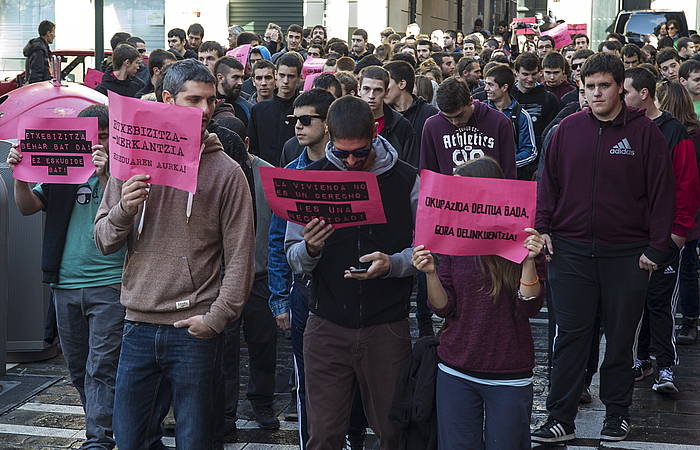 Atxiloketak salatzeko manifestazoa, joan den asteburuan, Iruñean. JAGOBA MANTEROLA / ARGAZKI PRESS