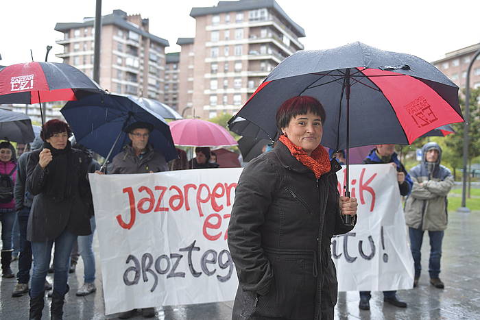 Garbiñe Elizegi, Baztango alkate ohia, epaitegira sartu aurretik. IDOIA ZABALETA / ARGAZKI PRESS