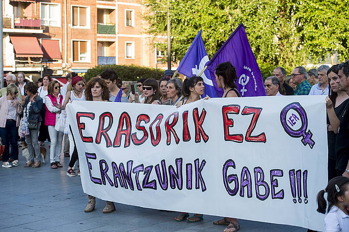 Indarkeria matxistaren aurkako protesta bat, Getxon. LUIS JAUREGIALTZO / ARGAZKI PRESS