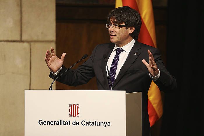 Puigdemont azkenean ez da Iruñean izango. ALEJANDRO GARCíA, EFE