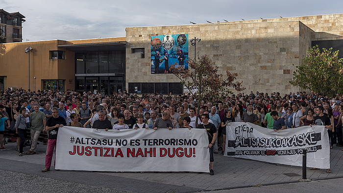 Fiskalaren eskariaren harira aurreko ostiralean Altsasun eginiko manifestazioa. JUANAN RUIZ