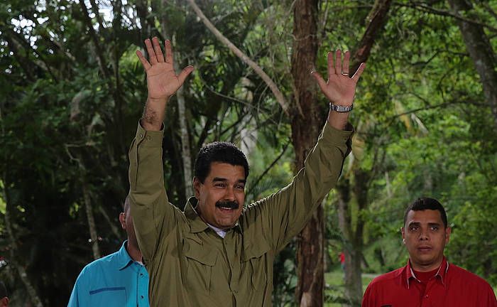 Nicolas Maduro presidentea, erasoaren ostean egindako agerraldian. EFE