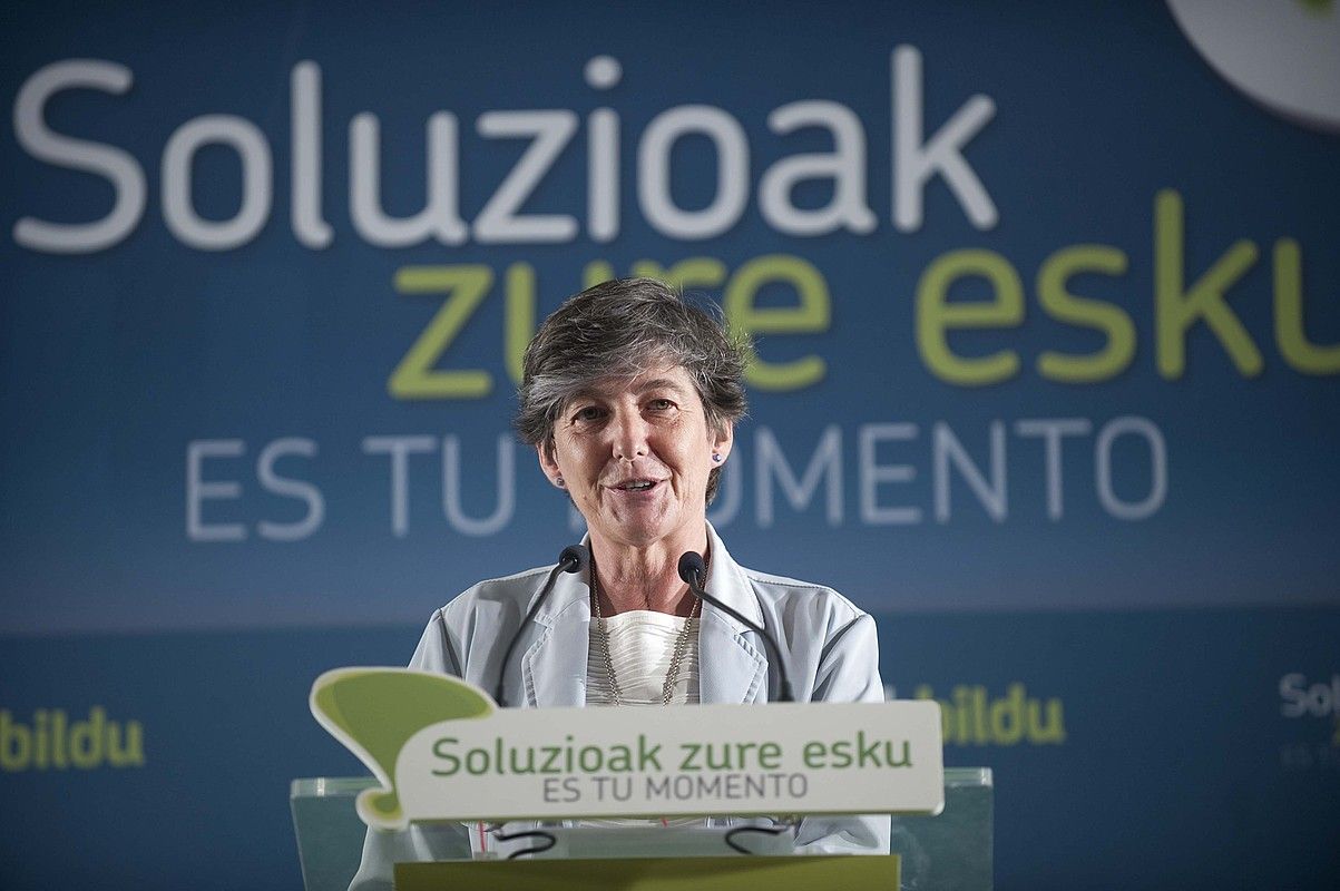 Laura Mintegi lehendakarigaia, ekitaldi batean. JUANAN RUIZ / ARGAZKI PRESS.