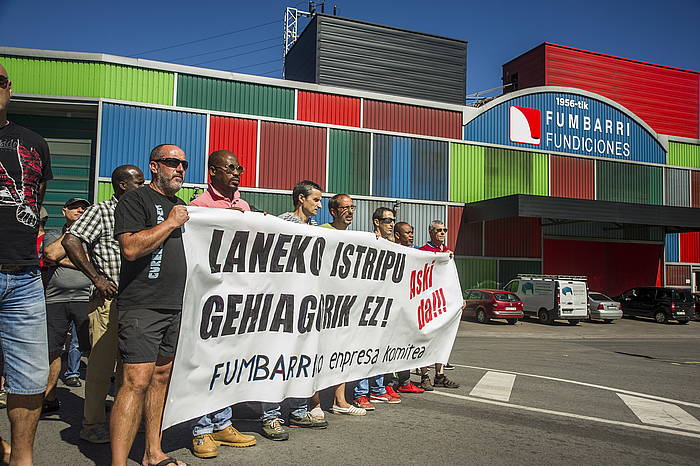 Fundiciones Fumbarriko langileen protesta. JAIZKI FONTANEDA / ARGAZKI PRESS