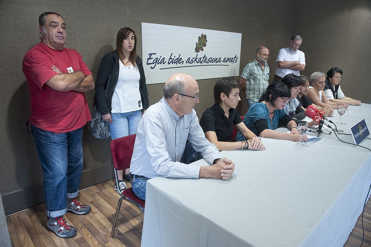 Azpeitiko ekitaldia aurkezteko atzoko agerraldia egin zuten deitzaileek. JON URBE / ARGAZKI PRESS.