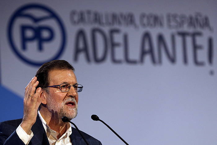 Mariano Rajoy, PPren ekitaldi batean. ALBERTO ESTEVEZ / EFE