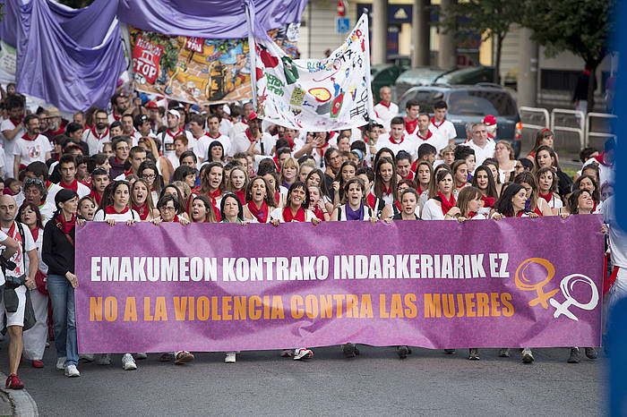 Sanferminetan sexu erasoen kontra egindako manifestazioa. IñIGO URIZ, ARGAZKI PRESS