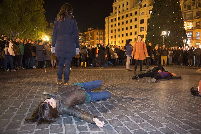 Iaz azaroaren 25ean Bilbon indarkeria matxistaren aurka egindako protesta bat. MONIKA DEL VALLE, ARGAZKI PRESS