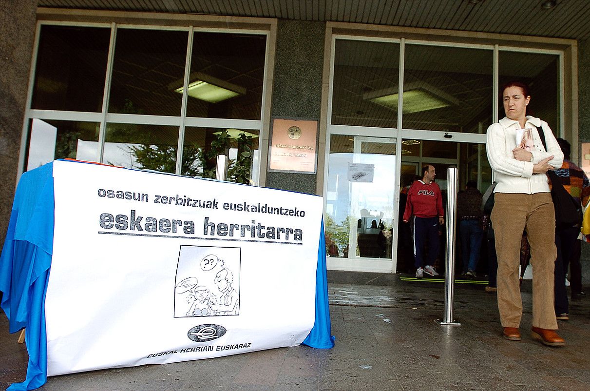 Osasun zerbitzuak euskalduntzearen aldeko ekitaldi bat, Donostian. GARI GARAIALDE / ARGAZKI PRESS.