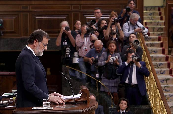 Mariano Rajoy Espainiako presidentea, gaur, Kongresuan. KIKO HUESCA, EFE