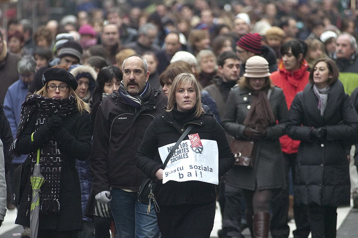 Murrizketen aurkako protesta bat, Bilbon. JON HERNAEZ / ARGAZKI PRESS.