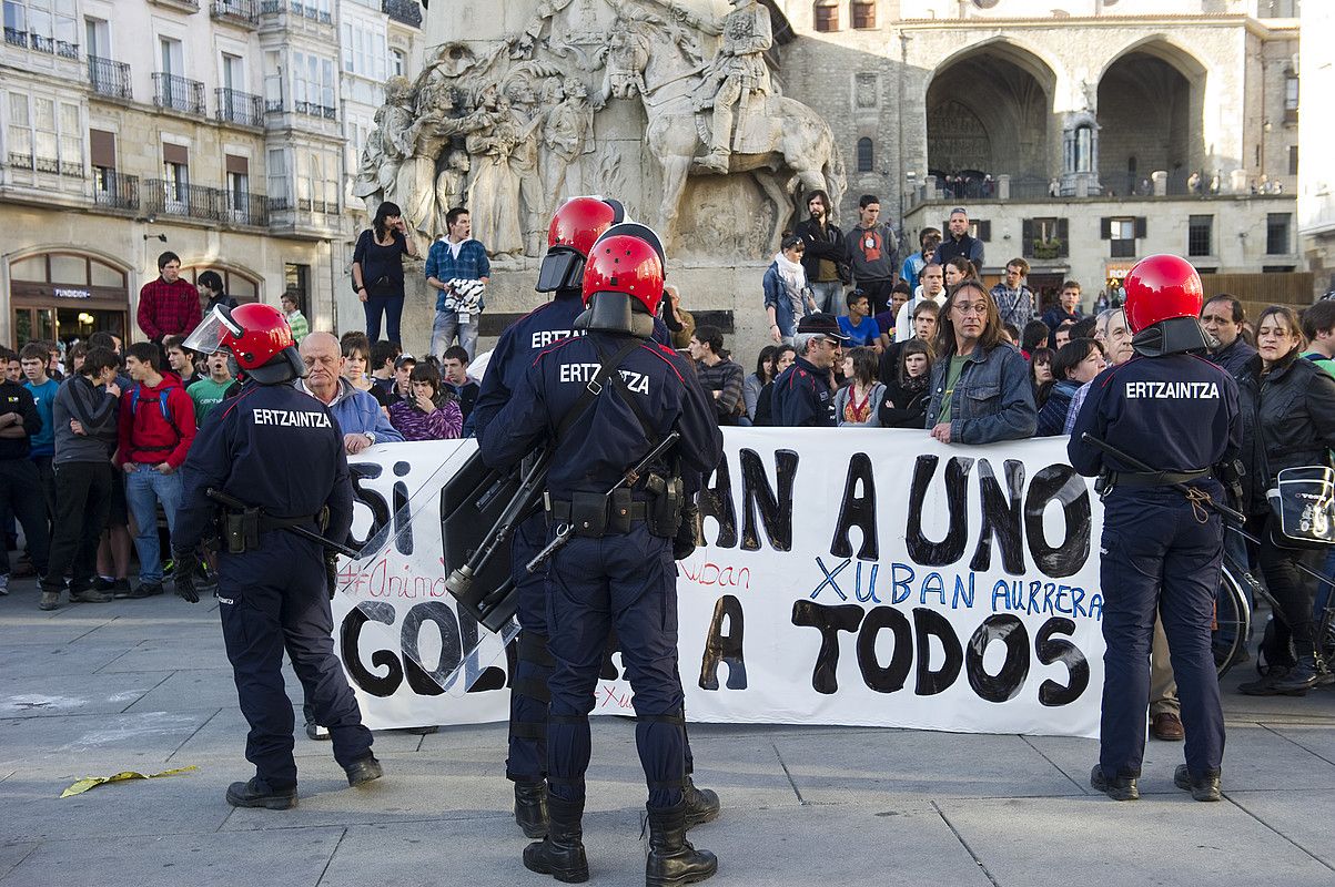 Xuban Nafarrateren aldeko elkarretaratze bat, Gasteizen. JUANAN RUIZ / ARP.