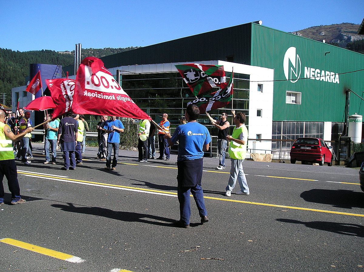 Negarra enpresako langileek orain bi urte egindako protesta bat. BERRIA.