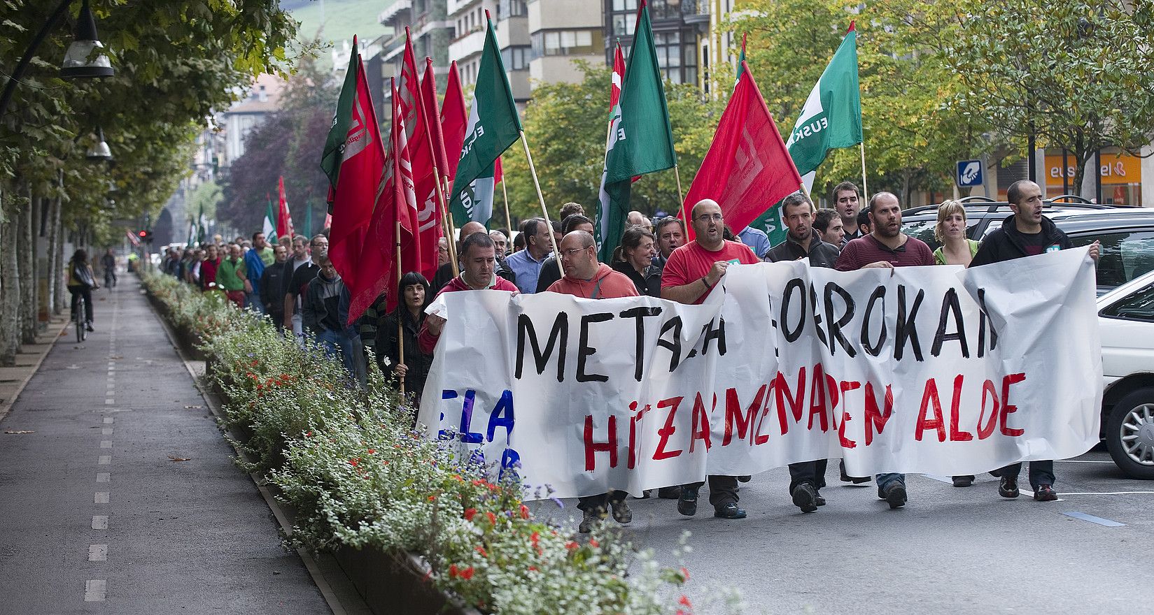 Metaleko itunaren alde 2010ean egindako manifestazio bat. JON URBE / ARP.