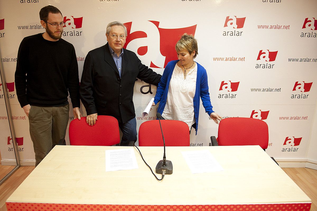 Lopez de Muniain, Zabaleta eta Ubera, joan den astean. GARI GARAIALDE / ARP.