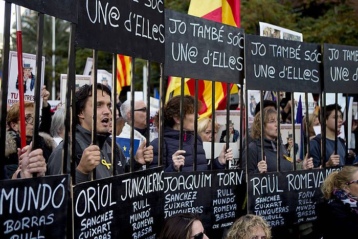 Oso presente izan dituzte presoak, manifestazioan. QUIQUE GARCíA, EFE