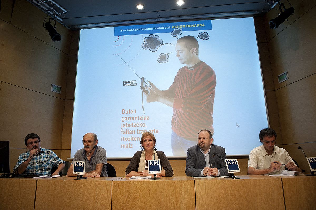 Euskal komunikabideen agerraldia, joan den maiatzean, Donostian. GARI GARAIALDE / ARGAZKI PRESS.