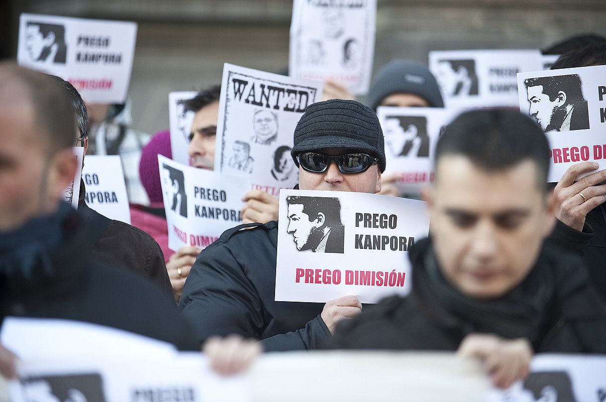 Metroko langileek aurreko astean egindako protesta. JON HERNAEZ / ARGAZKI PRESS.