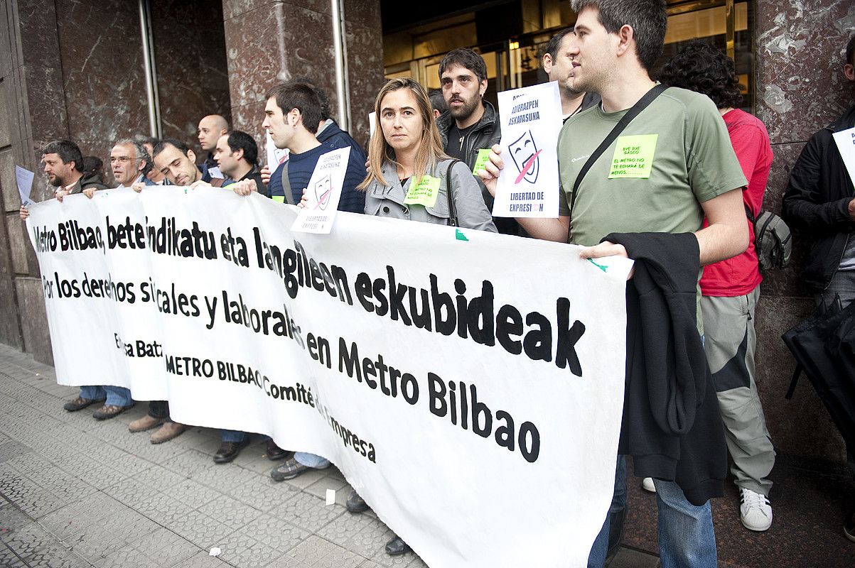 Metroko langileen mobilizazio bat, lan eskubideen alde. MARISOL RAMIREZ / ARGAZKI PRESS.