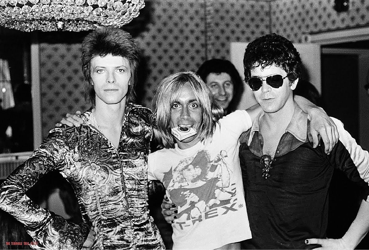 David Bowie, Iggy Pop eta Lou Reed, beraiei buruzko dokumentalaren irudi batean. Z / BERRIA.