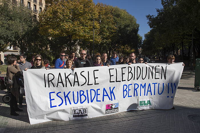 Zerrenda bakarraren aldeko elkarretaratze bat, Iruñean. IñIGO URIZ, ARP