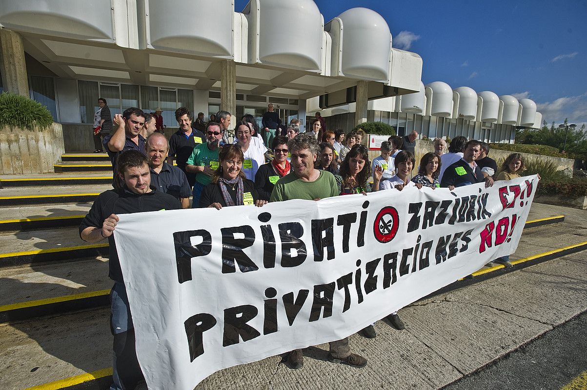 Langileek pribatizazioen aurka egindako protesta. LANDER FDEZ ARROIABE / ARP.