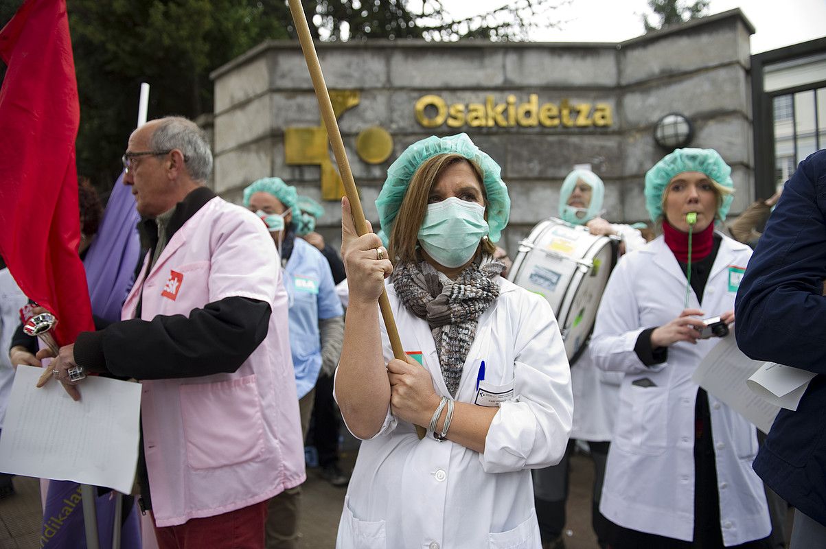 Langileak, protestan. JUANAN RUIZ / ARP.