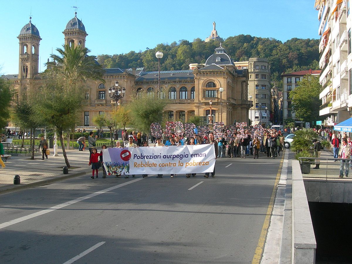 Donostian eginiko protesta bat.