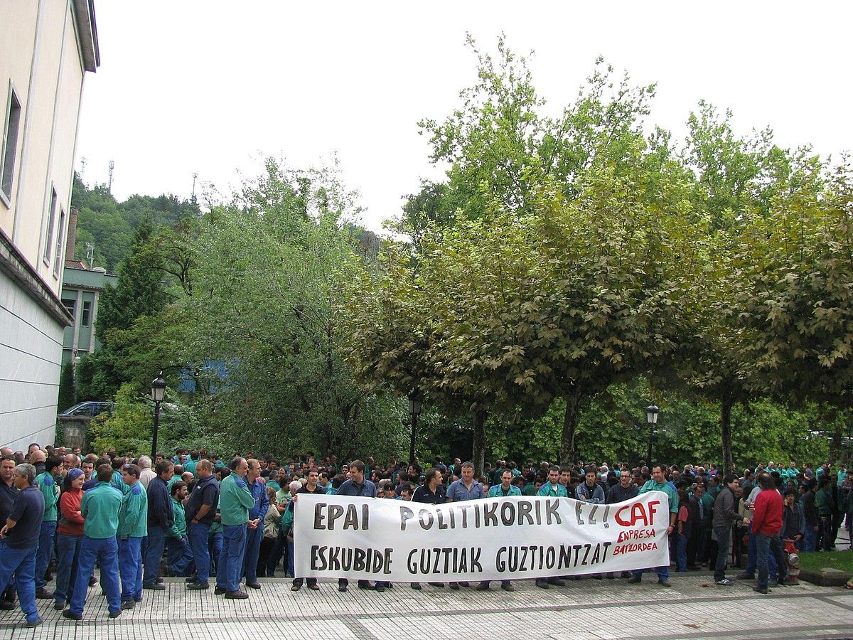 Langileen protestako une bat. BERRIA.