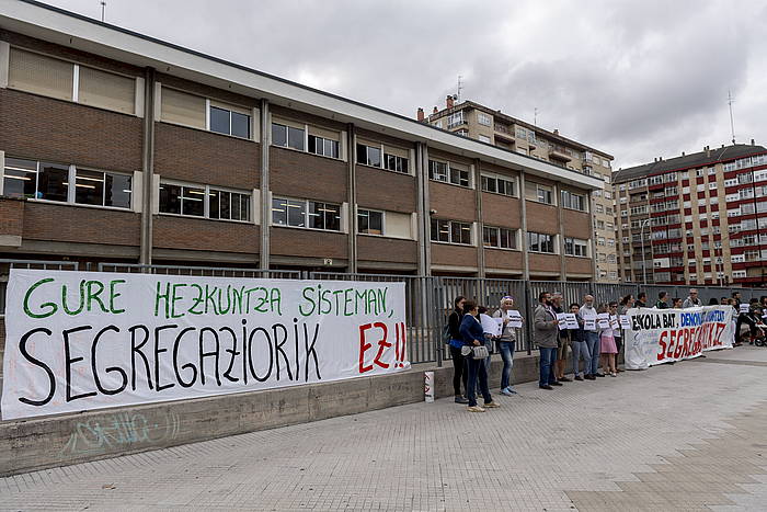 Gasteizko Eskola Publikoaren aldeko Plataformaren protesta bat, Gasteizen. JUANAN RUIZ, ARGAZKI PRESS