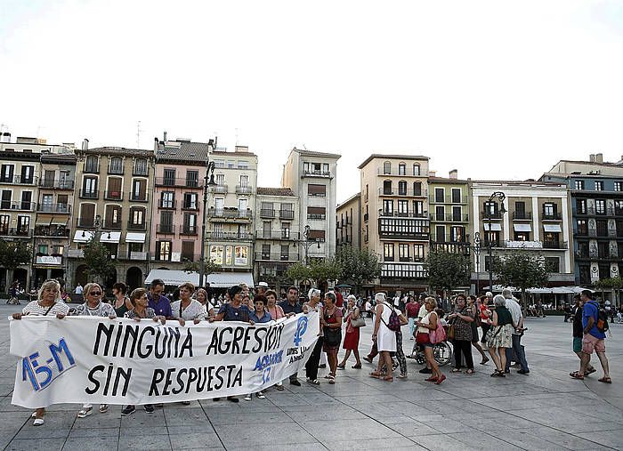 Astelehen Lilek antolatutako protesta bat, Iruñean. JESUS DIGES / EFE