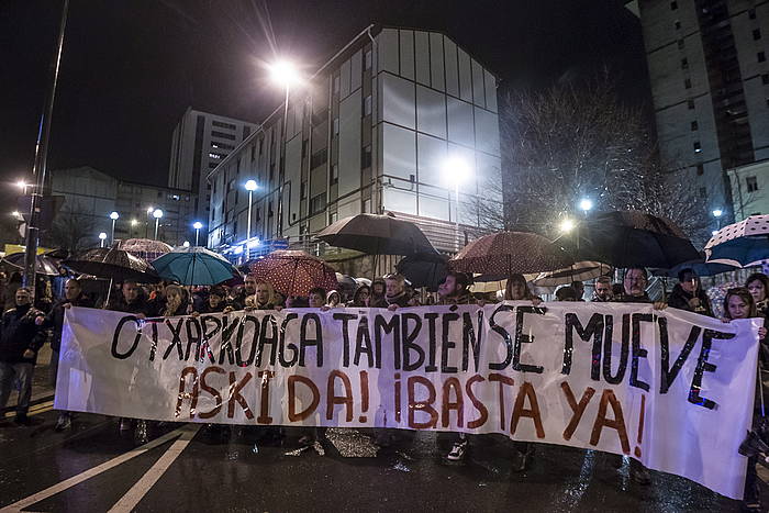 Otxarkoagako hilketak salatzeko elkarretaratzea. ARITZ LOIOLA, ARGAZKI PRESS