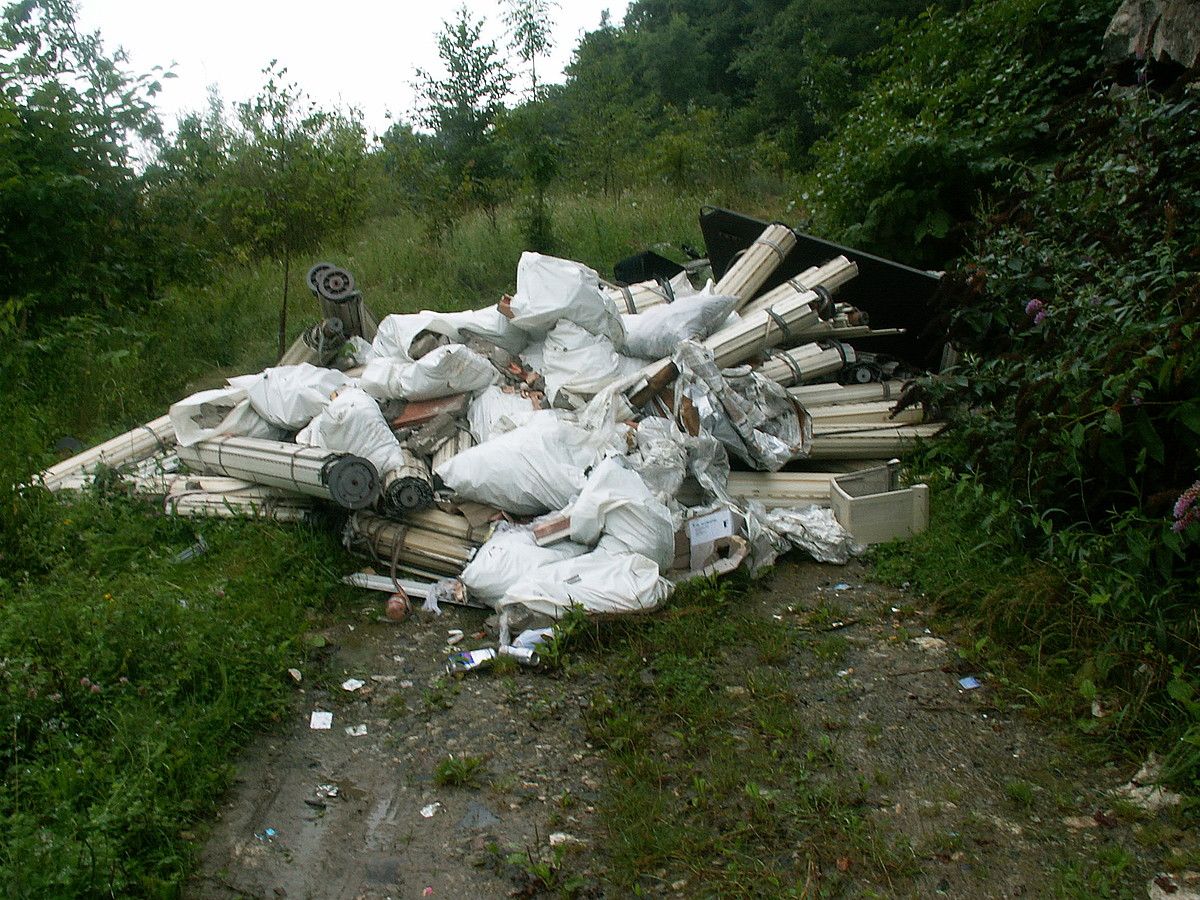 Eraikuntzako hondakin batzuk, Errenteriako landa gune batean. BEHEMENDI.