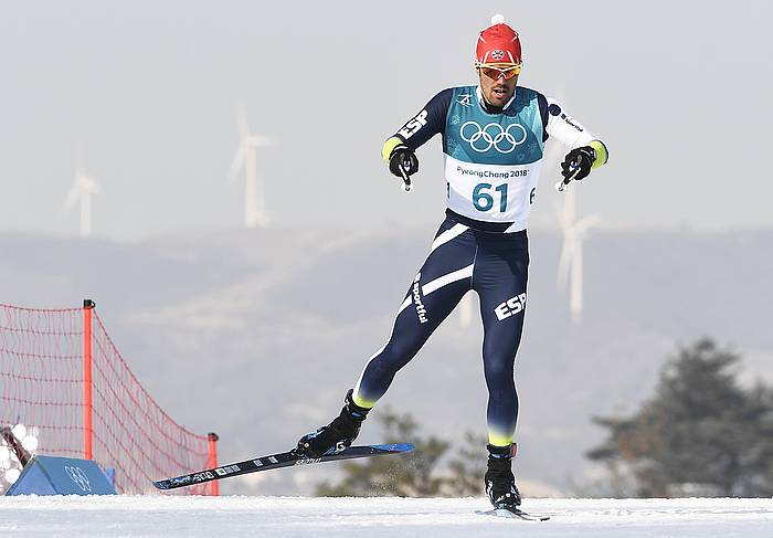 Imanol Rojo eskiatzailea, Pyeonchangen, estilo libreko 15 kilometroko proban. FILIP SINGER, EFE