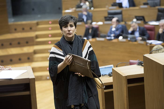 Maria Solana parlamentuan, aurreko saio batean. IÑIGO URIZ / ARGAZKI PRESS