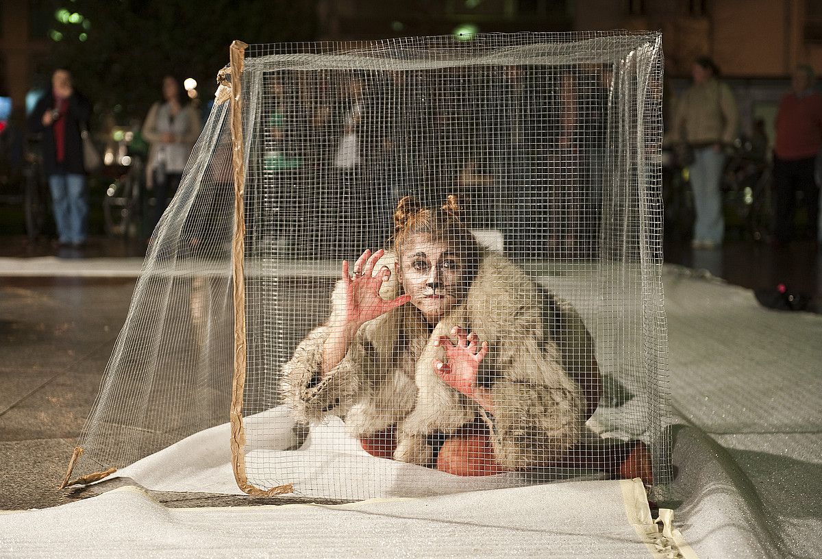 Animalien erabileraren kontrako ekimena Donostian, artxiboko irudi batean. JUAN CARLOS RUIZ / ARGAZKI PRESS.