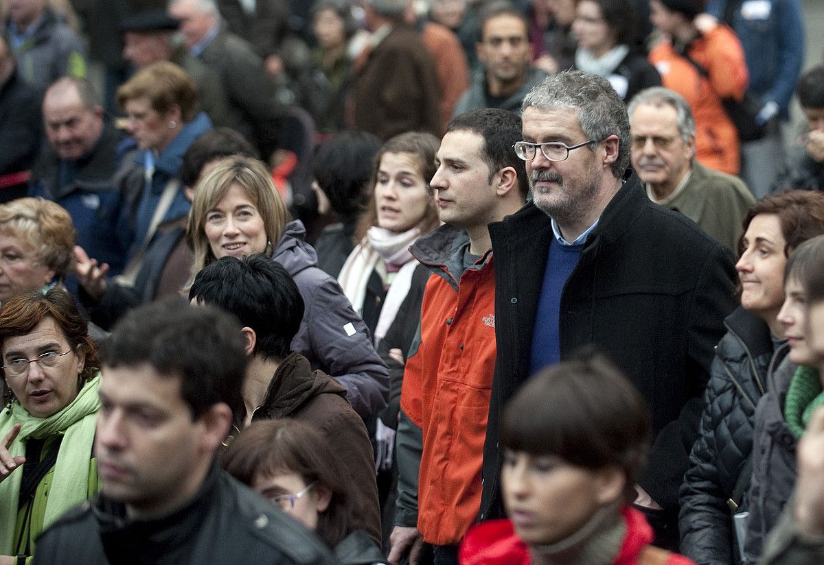 Adolfo Muñoz, Sorturen aldeko manifestazioan. MARISOL RAMIREZ / ARGAZKI PRESS.