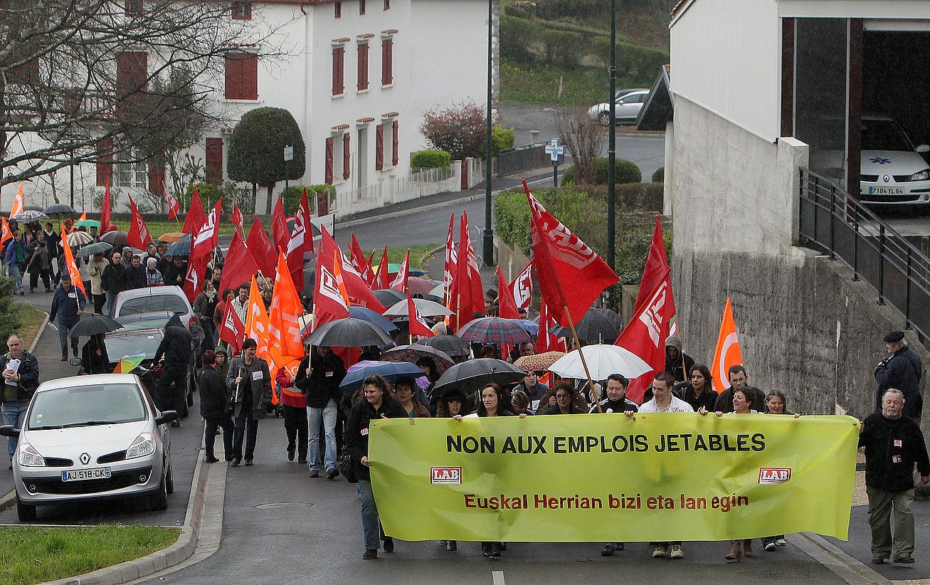 LABek deitutako manifestazioa, Hazparnen. BOB EDME.