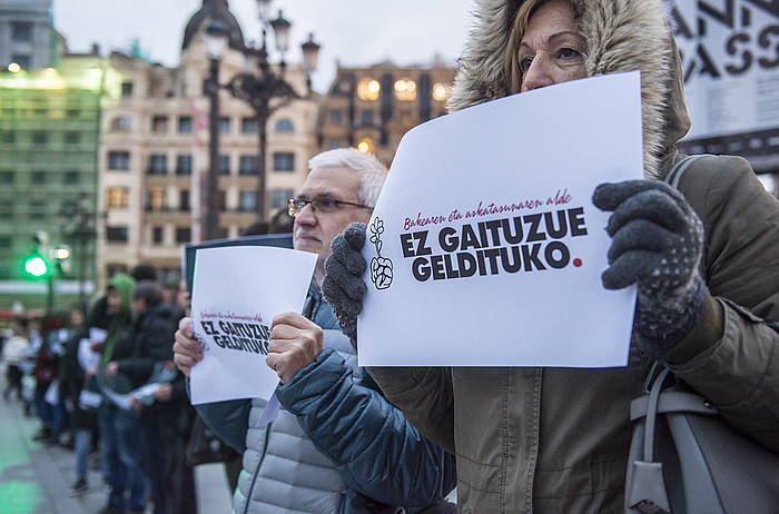 Atxiloketak salatzeko Bilbon eginiko elkarretaratzea. MARISOL RAMIREZ (FOKU)