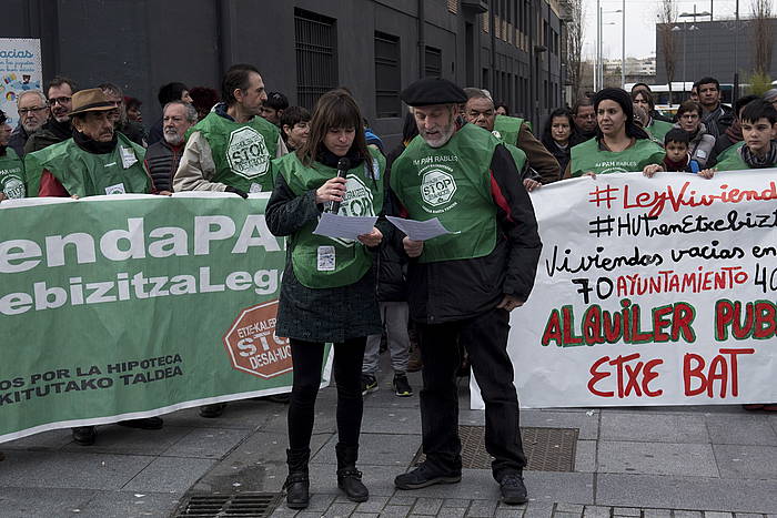 Plataformaren protesta bat, Iruñean. IñIGO URIZ, FOKU