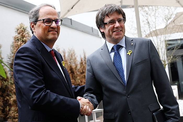 Torra eta Puigdemont, gaur, Berlinen. OMER MESSINGER EFE