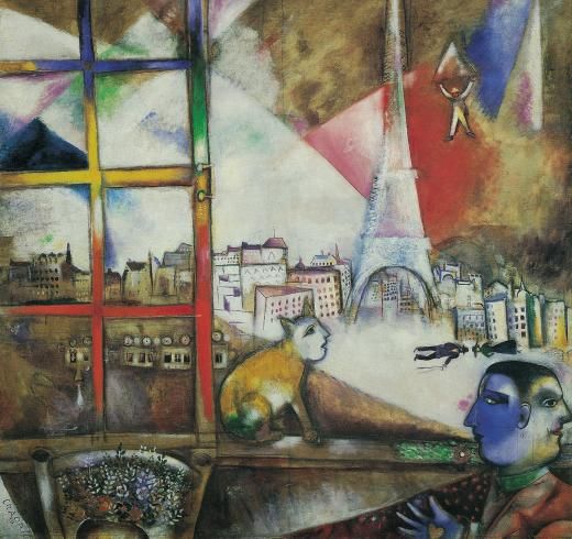 Chagallen 'Paris par la fenetre' lana. GUGGENHEIM MUSEOA