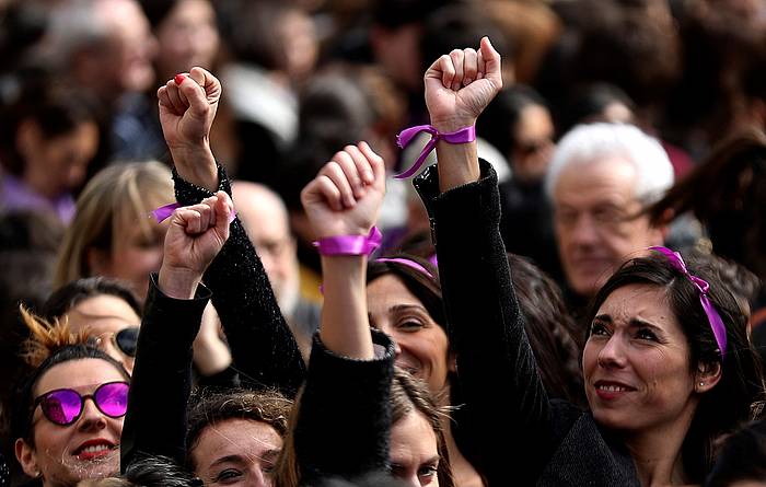 Martxoaren 8ko greban Donostian egindako mobilizazioa. JUAN HERRERO, EFE