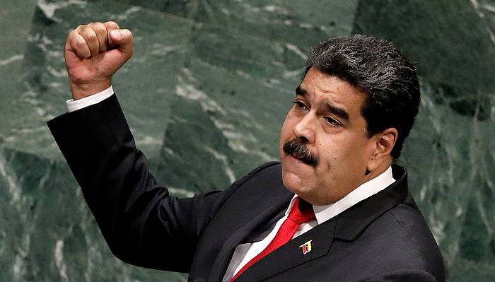 Nicolas Maduro Venezuelako presidentea, NBEren Batzar Orokorrean. PETER FOLEY, EFE