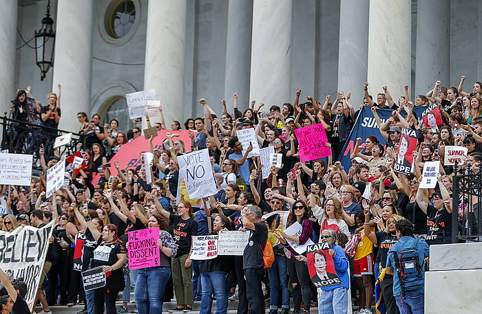 Kavanaughen hautagaitzaren aurka egindako protesta, Washingtonen. EFE