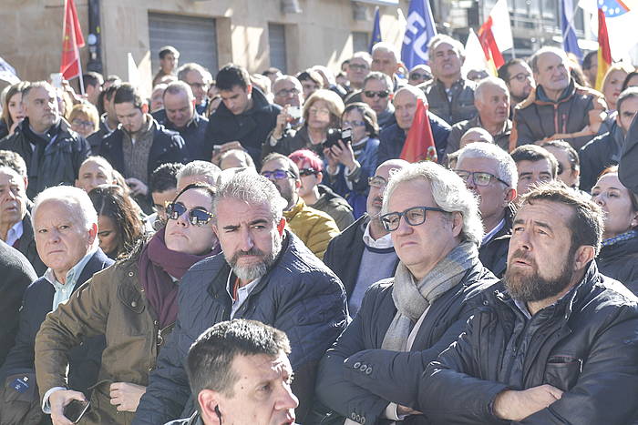 Ciudadanos, Vox eta PPren ekitaldia Altsasun, atzo. IDOIA ZABALETA, FOKU