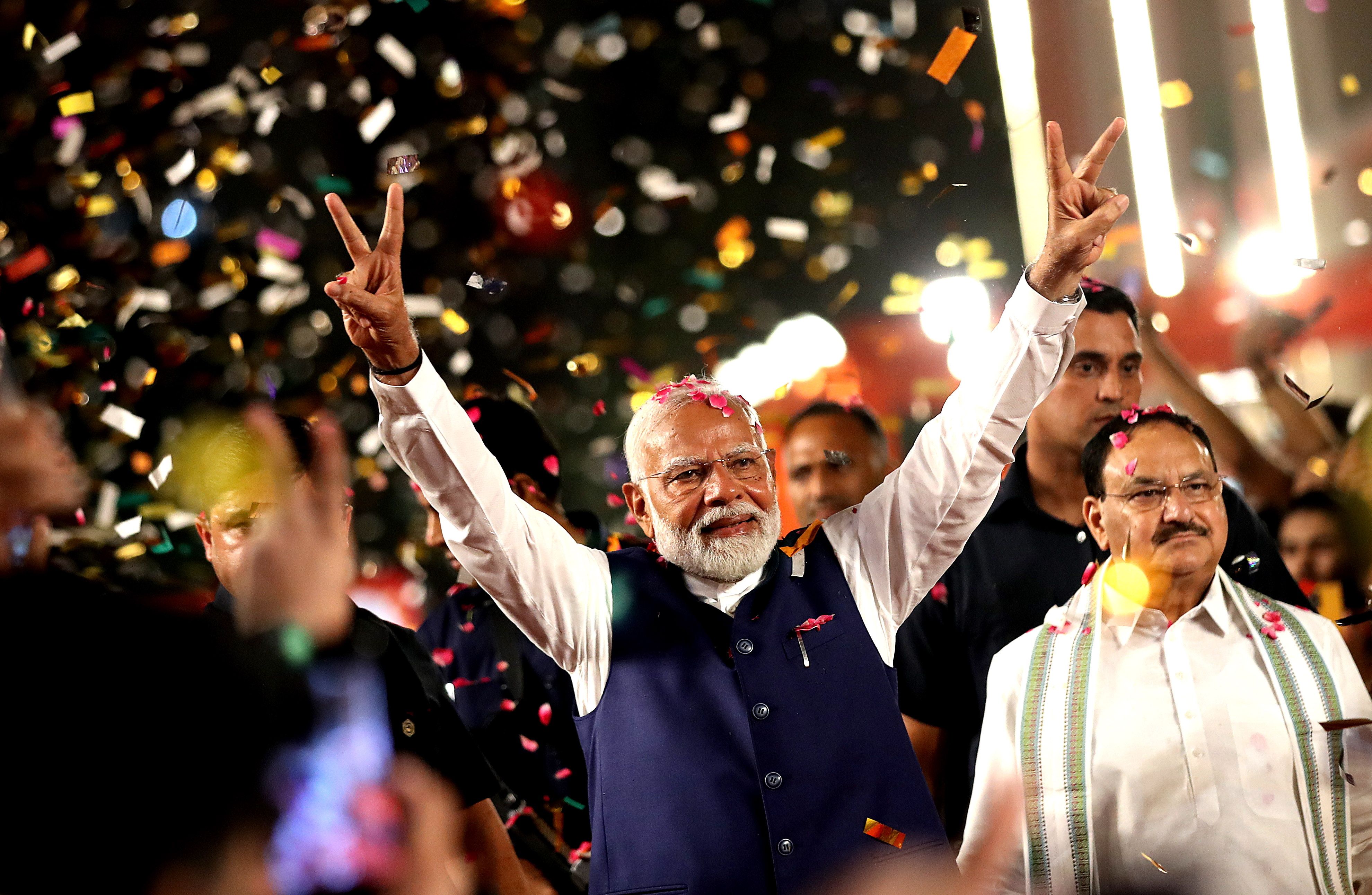 Narendra Modi Indiako jarduneko lehen ministroa, gaur, New Delhi hiriburuan